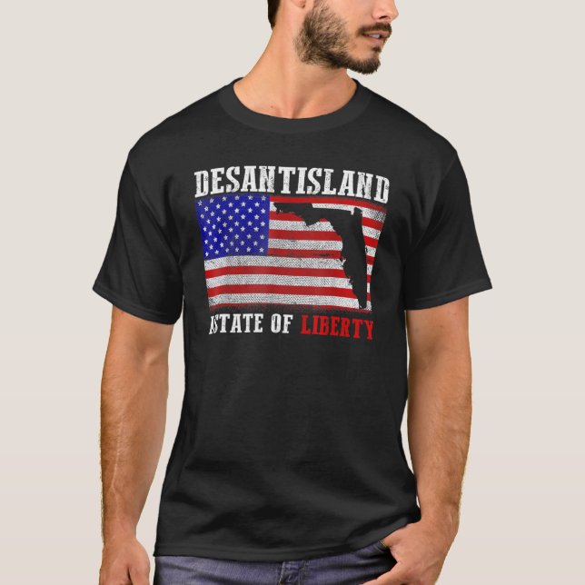 Desantisland Staat Liberty Florida Karte  T-Shirt (Vorderseite)