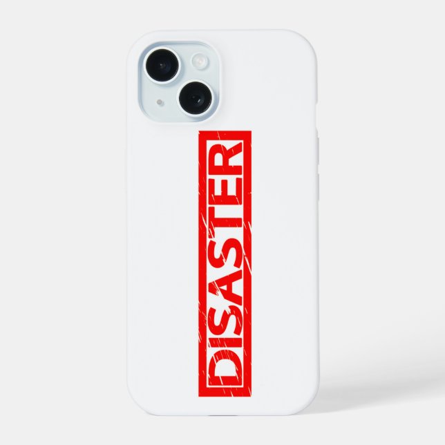 Desaster Briefmarke iPhone 15 Hülle (Rückseite)