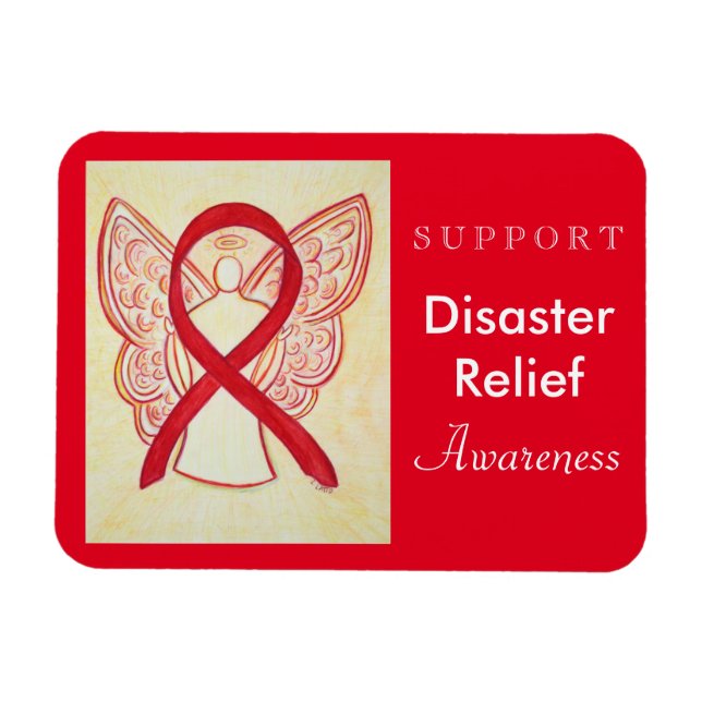 Desaster Relief Awareness Ribbon Angel Magnet (Horizontal)