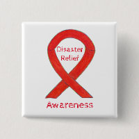 Desaster Relief Awareness Ribbon Custom Buttons