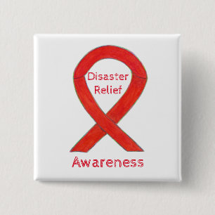 Desaster Relief Awareness Ribbon Custom Buttons