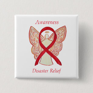 Desaster Relief Engel Awareness Ribbon Buttone Button