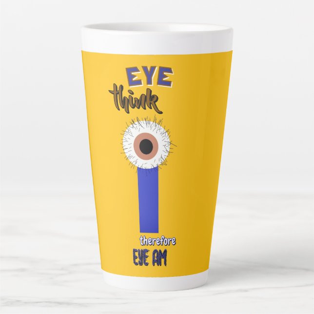 Descartes Augen Latte Tasse (Vorderseite)