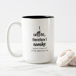 Descartes Coffee Philosophy Drehung Zweifarbige Tasse