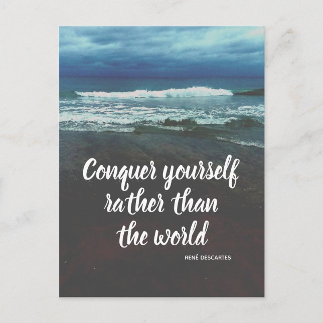 Descartes-Philosophie-Strand Postkarte (Vorderseite)