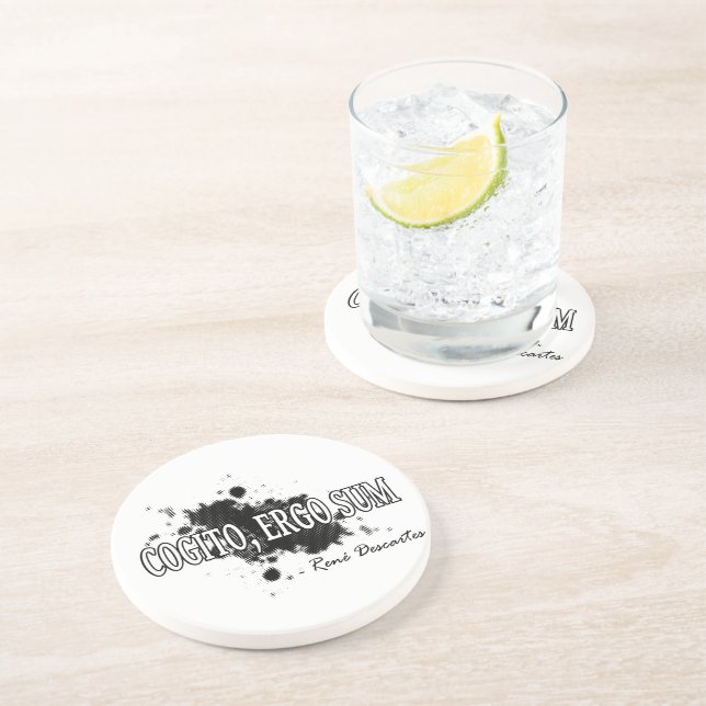 Descartes Sandstein Untersetzer (Seite)