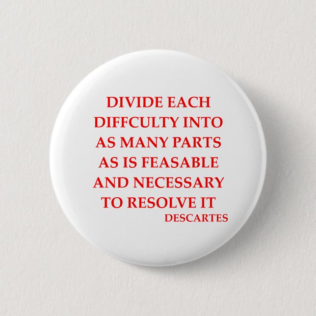 DESCARTES-Zitat Button (Vorderseite)