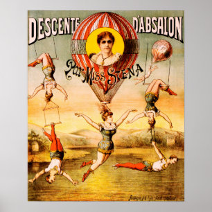 DESCENTE D'ABSALON Miss Siena Acrobatic Circus Poster