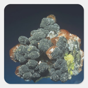 Descloizite auf Calcite Quadratischer Aufkleber