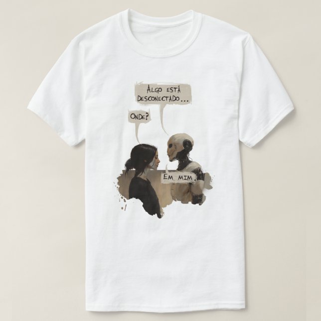 Desconectado (Com frase) T-Shirt (Design vorne)