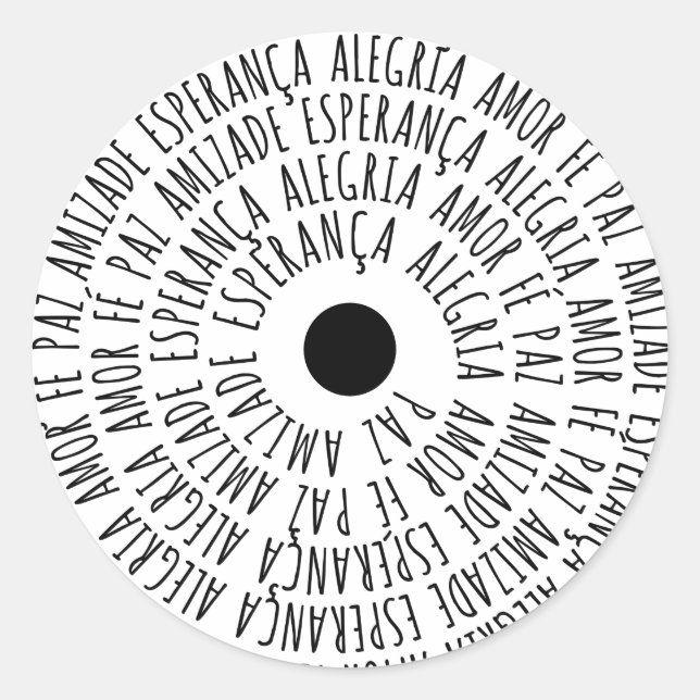 Desejos de Natal - Amor Fé Esperança Runder Aufkleber (Vorderseite)