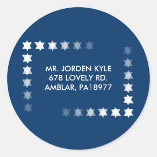 Desending STARS Bar Bat Mitzvah Invi Repi Aufklebe Runder Aufkleber