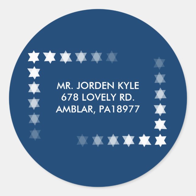 Desending STARS Bar Bat Mitzvah Invi Repi Aufklebe Runder Aufkleber (Vorderseite)