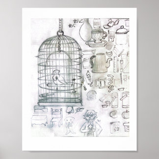 Desenho, Arte, criativo, imaginação. Poster