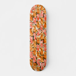 Desenho no estilo tijolos com tom de brilho skateboard