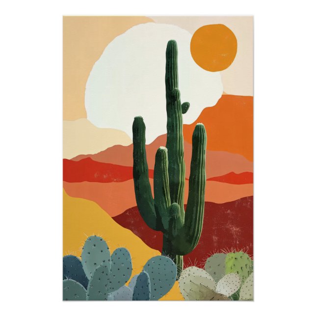 desert and cactus poster (Vorderseite)