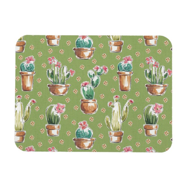 Desert Bloom Step | Green Pattern Magnet (Horizontal)