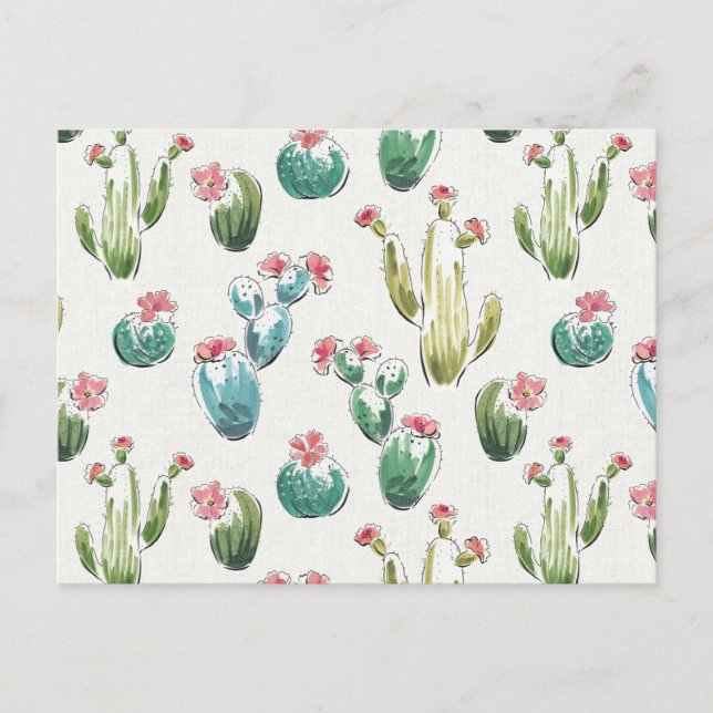 Desert Bloom Step | Rosa Muster Postkarte (Vorderseite)