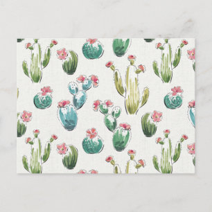 Desert Bloom Step   Rosa Muster Postkarte