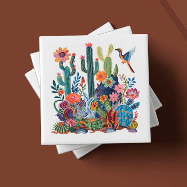 Desert Blooms Floral Symphony Fliese (Von Creator hochgeladen)