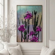 Desert Blooms: Modern Watercolor Floral Art Print