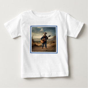 Desert Blues: Eine Erdmännchen-Denim-Gitarren-Jams Baby T-shirt