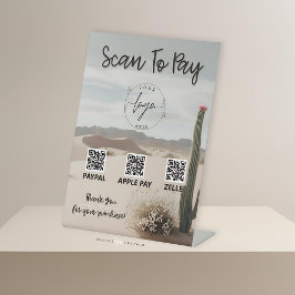 Desert | Boho | ästhetisch | QR-Code | Zahlungszei Sockelschild