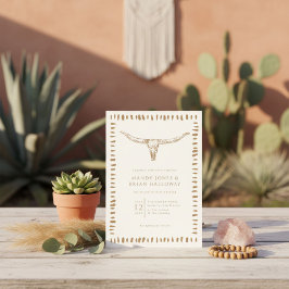Desert Boho Cow Skull Wedding Einladung