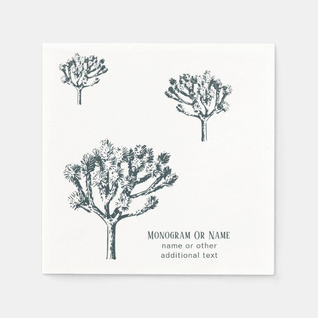 Desert Boho Joshua Tree Familienname Serviette (Vorderseite)