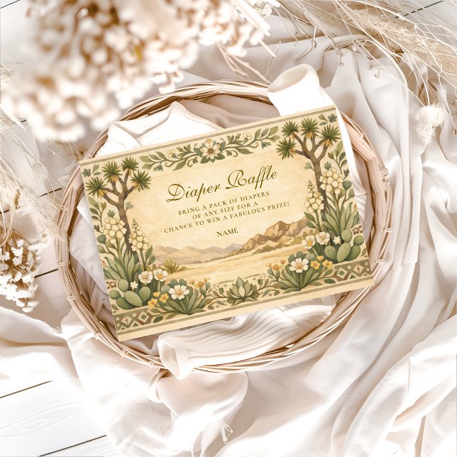 Desert Botanical Baby Shower Diapper Raffle  Begleitkarte (Von Creator hochgeladen)