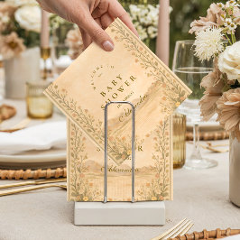 Desert Botanical Neutral Florals Baby Shower Serviette