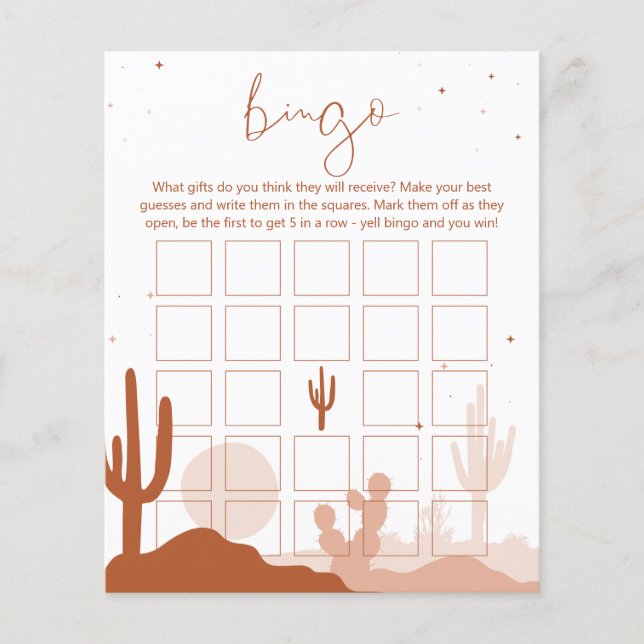 Desert Bridal Bingo Card (Vorderseite)