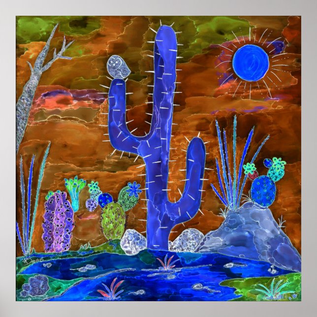 Desert Cactus Abend Poster 24"x24" (Vorne)