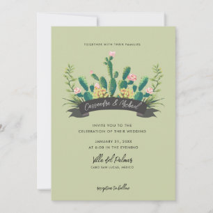 Desert Cactus Bloom Wedding Einladung