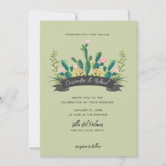 Desert Cactus Bloom Wedding Einladung