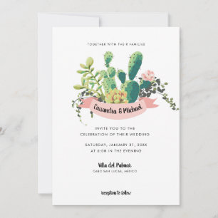 Desert Cactus Bloom Wedding Einladung