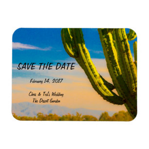 Desert Cactus Blue Sky Wedding Save the Date Magnet