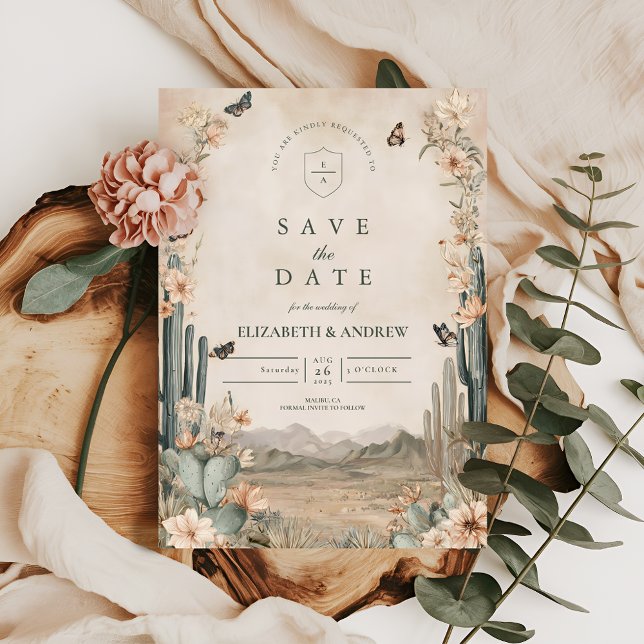 Desert Cactus Boho Wedding Save The Date (Von Creator hochgeladen)