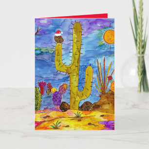 Desert Cactus Christmas Morning Greeting Card Karte
