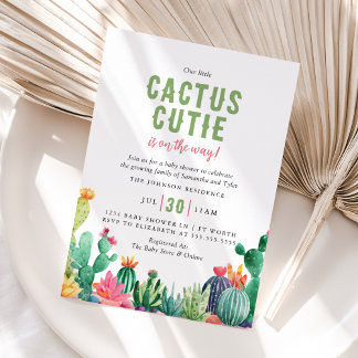 Desert Cactus Cutie Girl Baby Shower Einladung