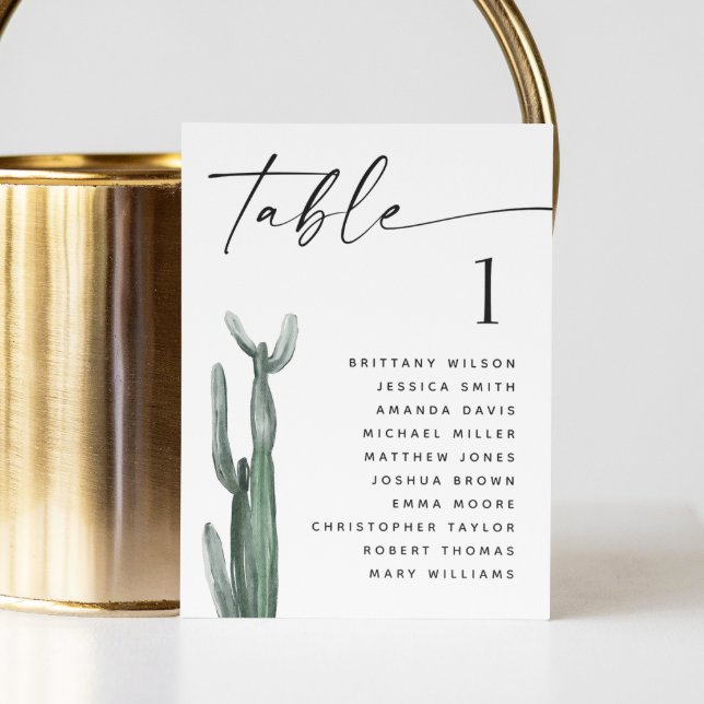Desert Cactus | Grüne Hochzeitstabelle Einladung (Von Creator hochgeladen)