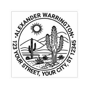 Desert Cactus Landscape #1 Name Rücksendeadresse Permastempel