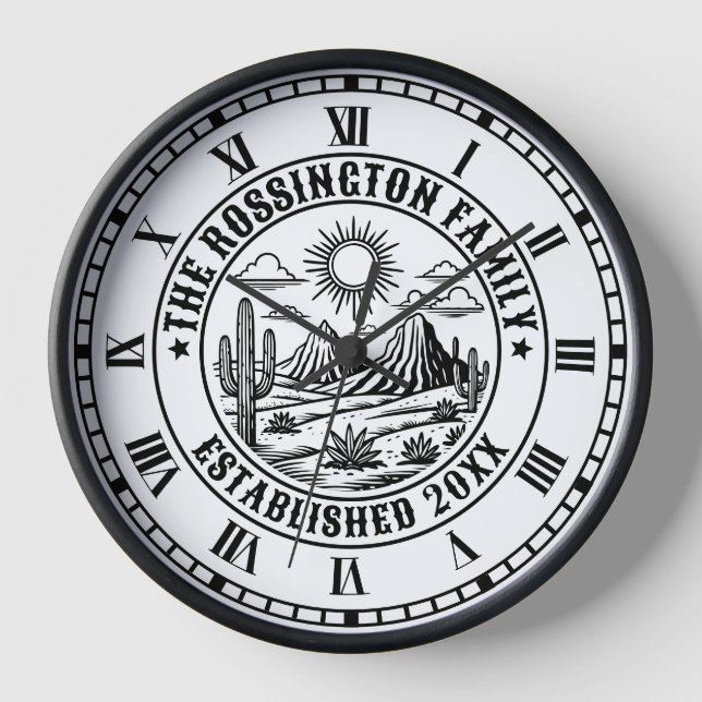 Desert Cactus Landscape #2S Familienname Datum Est Uhr (Vorderseite)