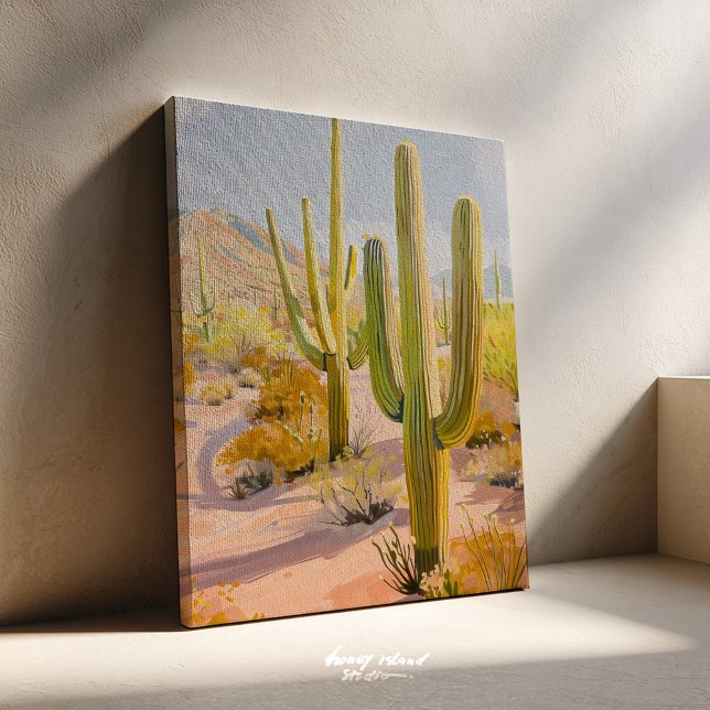 Desert Cactus Painting, Southwestern Wall Art Leinwanddruck ( cactus painting, desert wall art, boho decor, southwest art, desert landscape, cactus print, arizon)