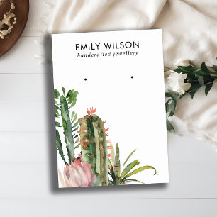 DESERT CACTUS PROTEA FOLIAGE STUD EARRING DISPLAPL VISITENKARTE