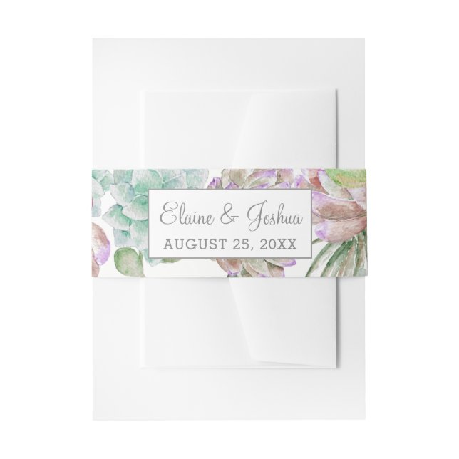 Desert Cactus Succulent Einladung Bauchband Einladungsbanderole (Vorderseite Beispiel)