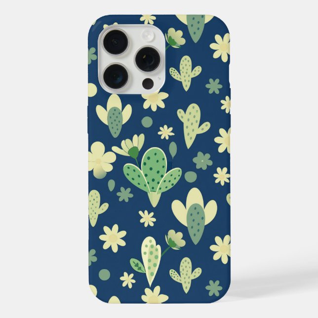 Desert Cactus & Succulent Pattern iPhone Hülle (Rückseite)