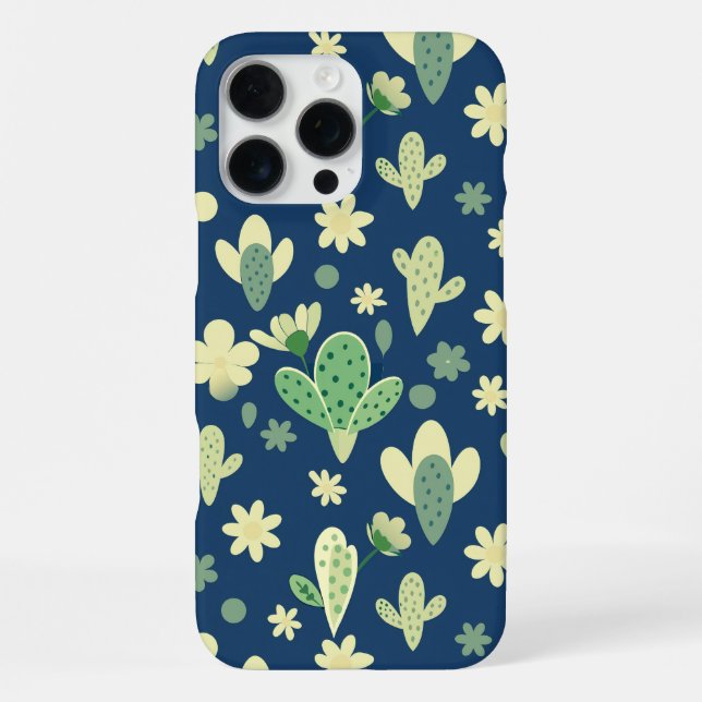 Desert Cactus & Succulent Pattern iPhone Hülle (Rückseite)