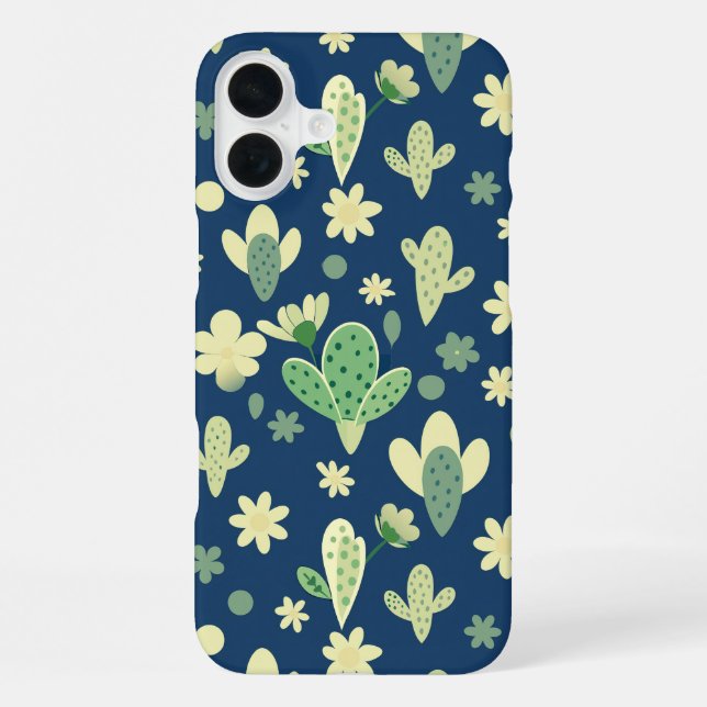 Desert Cactus & Succulent Pattern iPhone Hülle (Rückseite)