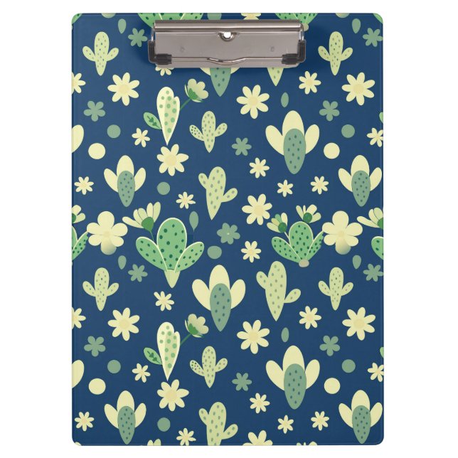 Desert Cactus & Succulent Pattern Klemmbrett (Vorderseite)
